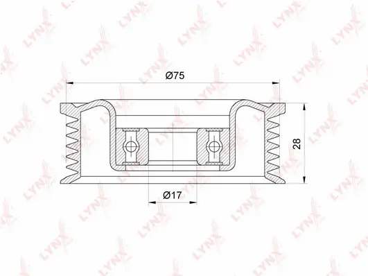 PB-7233 LYNXAUTO Паразитный / ведущий ролик, поликлиновой ремень (фото 1)