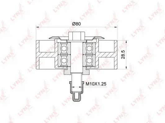 PB-7243 LYNXAUTO Паразитный / ведущий ролик, поликлиновой ремень (фото 1)