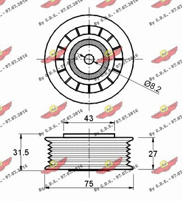 03.062 AUTOKIT Паразитный / ведущий ролик, поликлиновой ремень (фото 2)