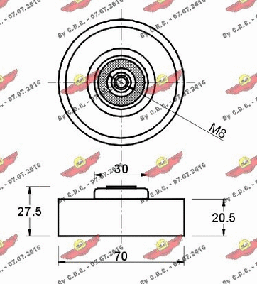 03.120 AUTOKIT Паразитный / ведущий ролик, поликлиновой ремень (фото 2)