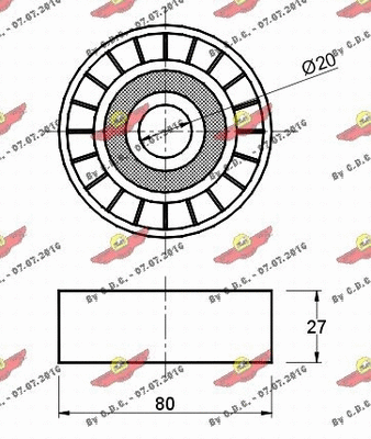 03.351 AUTOKIT Паразитный / ведущий ролик, поликлиновой ремень (фото 2)