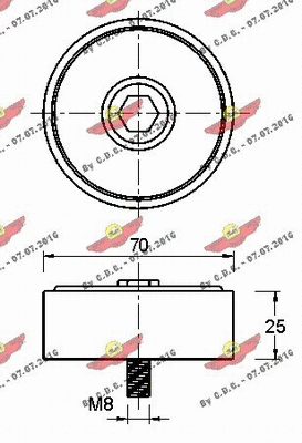 03.81230 AUTOKIT Паразитный / ведущий ролик, поликлиновой ремень (фото 2)