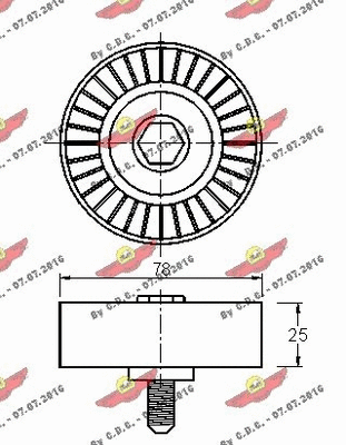 03.81288 AUTOKIT Паразитный / ведущий ролик, поликлиновой ремень (фото 2)