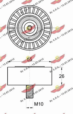 03.82058 AUTOKIT Паразитный / ведущий ролик, поликлиновой ремень (фото 2)