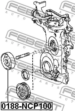0188-NCP100 FEBEST Паразитный / ведущий ролик, поликлиновой ремень (фото 2)