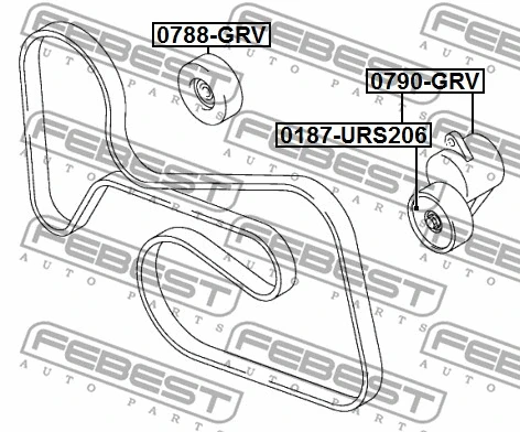 0788-GRV FEBEST Паразитный / ведущий ролик, поликлиновой ремень (фото 2)