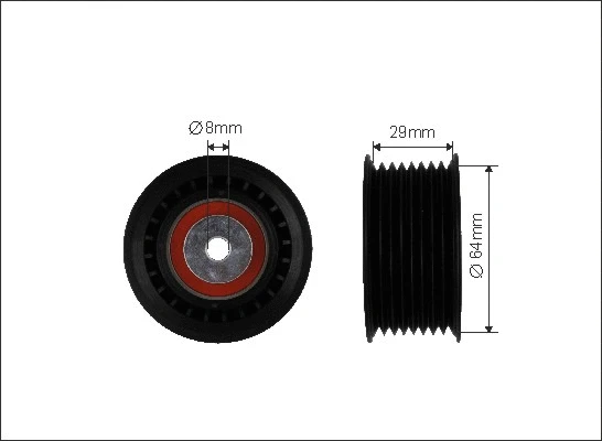 500035 CAFFARO Паразитный / ведущий ролик, поликлиновой ремень (фото 1)