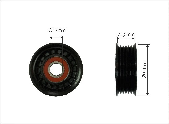 500219 CAFFARO Паразитный / ведущий ролик, поликлиновой ремень (фото 1)