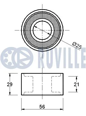 540020 RUVILLE Паразитный / Ведущий ролик, зубчатый ремень (фото 2)