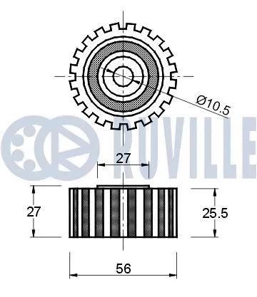 540167 RUVILLE Паразитный / Ведущий ролик, зубчатый ремень (фото 2)