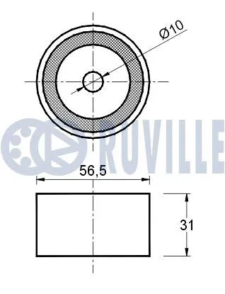540256 RUVILLE Паразитный / Ведущий ролик, зубчатый ремень (фото 2)