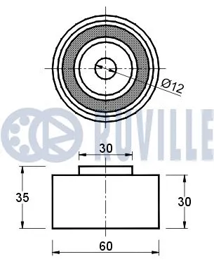 540323 RUVILLE Паразитный / Ведущий ролик, зубчатый ремень (фото 2)