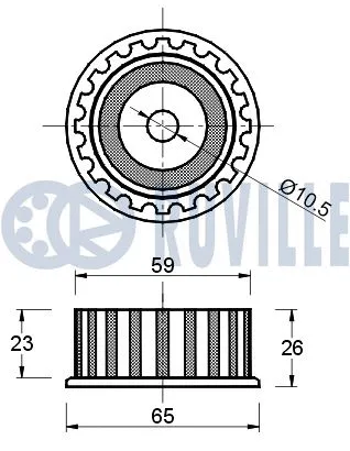 540790 RUVILLE Паразитный / Ведущий ролик, зубчатый ремень (фото 2)