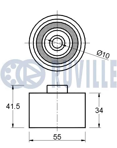 541014 RUVILLE Паразитный / Ведущий ролик, зубчатый ремень (фото 2)