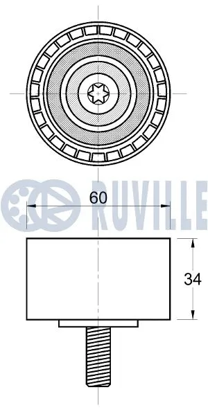 542824 RUVILLE Паразитный / Ведущий ролик, зубчатый ремень (фото 2)