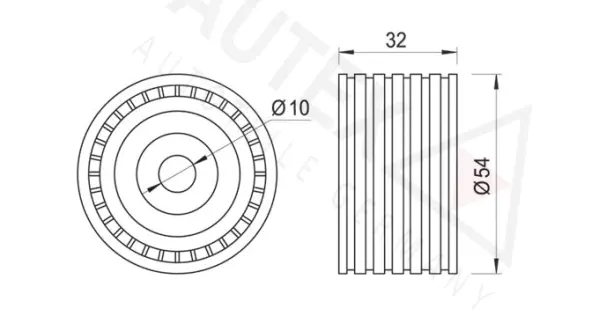 651283 AUTEX Паразитный / Ведущий ролик, зубчатый ремень (фото 2)