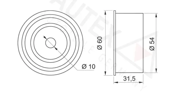 654156 AUTEX Паразитный / Ведущий ролик, зубчатый ремень (фото 1)
