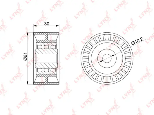 PB-3149 LYNXAUTO Паразитный / Ведущий ролик, зубчатый ремень (фото 1)