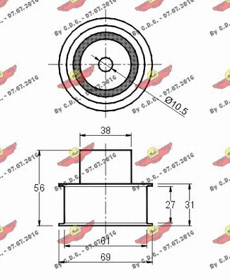 03.029 AUTOKIT Паразитный / Ведущий ролик, зубчатый ремень (фото 2)