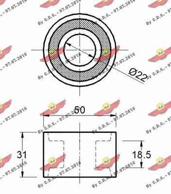 03.034 AUTOKIT Паразитный / Ведущий ролик, зубчатый ремень (фото 2)