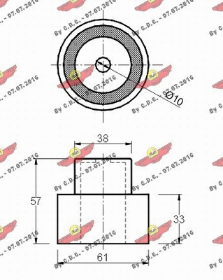 03.075 AUTOKIT Паразитный / Ведущий ролик, зубчатый ремень (фото 2)