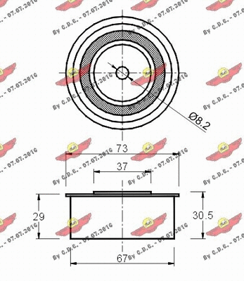 03.135 AUTOKIT Паразитный / Ведущий ролик, зубчатый ремень (фото 2)