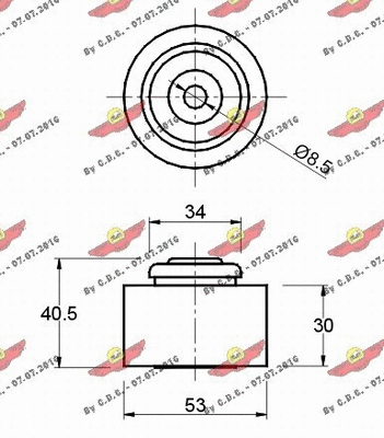 03.197 AUTOKIT Паразитный / Ведущий ролик, зубчатый ремень (фото 2)