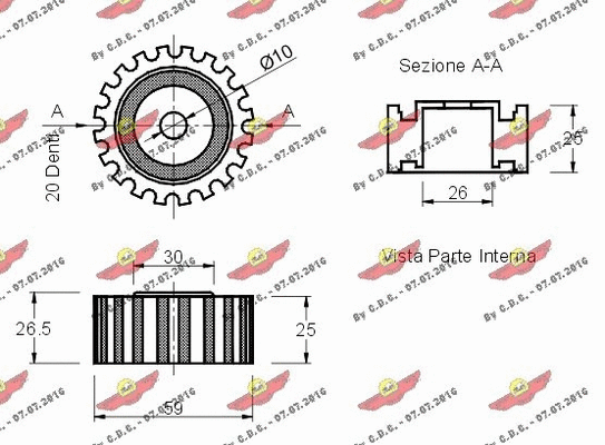 03.592 AUTOKIT Паразитный / Ведущий ролик, зубчатый ремень (фото 2)