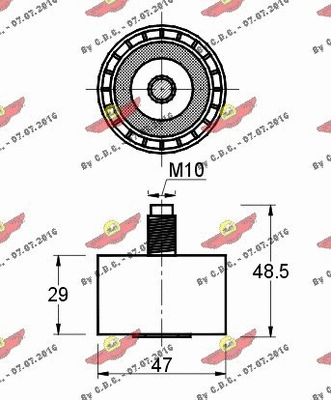 03.729 AUTOKIT Паразитный / Ведущий ролик, зубчатый ремень (фото 2)