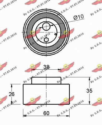 03.80729 AUTOKIT Паразитный / Ведущий ролик, зубчатый ремень (фото 2)