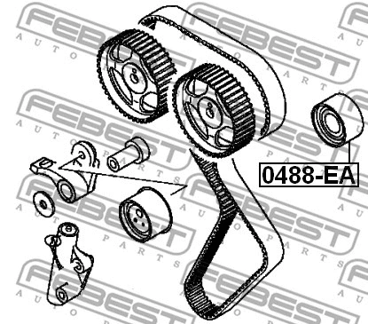 0488-EA FEBEST Паразитный / Ведущий ролик, зубчатый ремень (фото 2)
