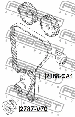 2188-CA1 FEBEST Паразитный / Ведущий ролик, зубчатый ремень (фото 2)