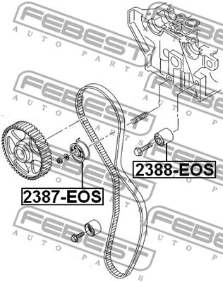 2388-EOS FEBEST Паразитный / Ведущий ролик, зубчатый ремень (фото 2)