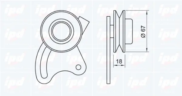 14-0421 IPD Натяжной ролик, клиновой ремень (фото 2)