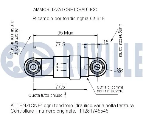 540777 RUVILLE Амортизатор, поликлиновой ремень (фото 2)