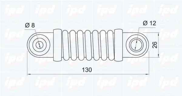 13-0153 IPD Амортизатор, поликлиновой ремень (фото 2)