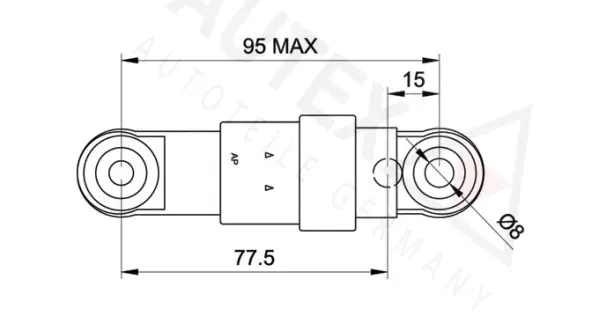 631476 AUTEX Амортизатор, поликлиновой ремень (фото 2)