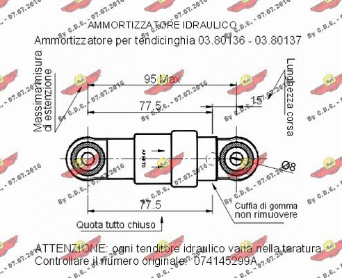 03.80126 AUTOKIT Амортизатор, поликлиновой ремень (фото 2)