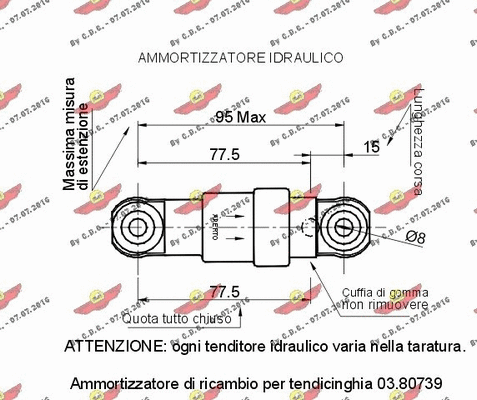 03.81000 AUTOKIT Амортизатор, поликлиновой ремень (фото 2)