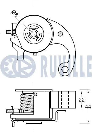 542818 RUVILLE Устройство для натяжения ремня, ремень ГРМ (фото 2)