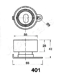 BE-401 JAPANPARTS Устройство для натяжения ремня, ремень ГРМ (фото 2)