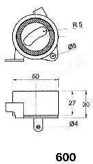 BE-600 JAPANPARTS Устройство для натяжения ремня, ремень ГРМ (фото 2)