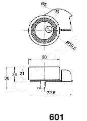 BE-601 JAPANPARTS Устройство для натяжения ремня, ремень ГРМ (фото 2)