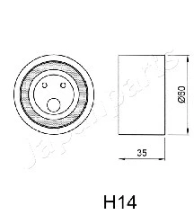 BE-H14 JAPANPARTS Устройство для натяжения ремня, ремень ГРМ (фото 2)