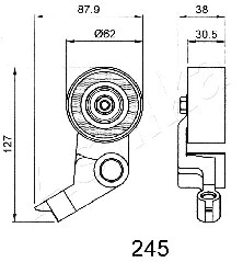 45-02-245 ASHIKA Устройство для натяжения ремня, ремень ГРМ (фото 2)