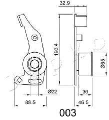 45003 JAPKO Устройство для натяжения ремня, ремень ГРМ (фото 2)