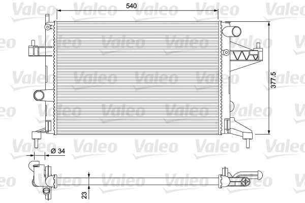 232826 VALEO Радиатор, охлаждение двигателя (фото 1)