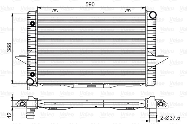 701532 VALEO Радиатор, охлаждение двигателя (фото 1)