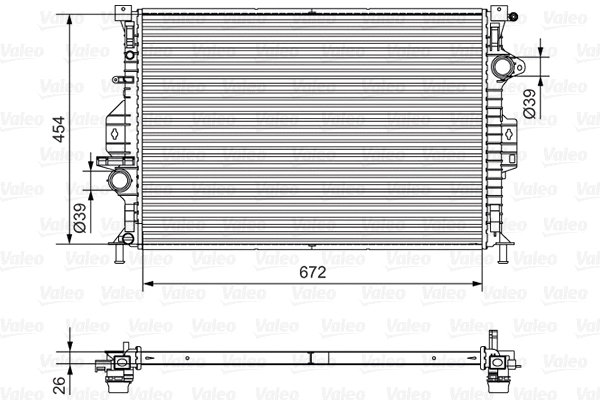 701536 VALEO Радиатор, охлаждение двигателя (фото 1)