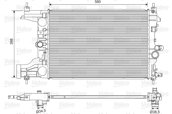 701594 VALEO Радиатор, охлаждение двигателя (фото 1)